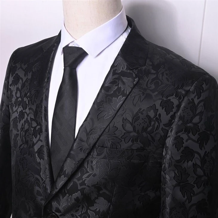 Modern Floral Jacquard Suit Fabric – F141-1 Notched Lapel Blazer suppliers