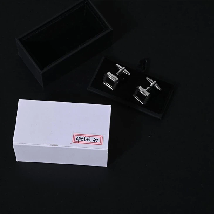 YiLi Silver Geometric Cufflinks - Perfect For Business And Weddings